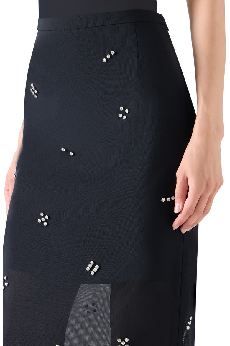 Diamond Dice Mesh Pencil Skirt, Alternate, color, BLACK