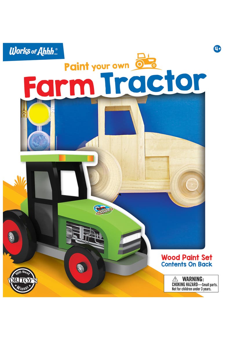 Farm Tractor Wood Craft & Paint Kit, Main, color, Multicolor