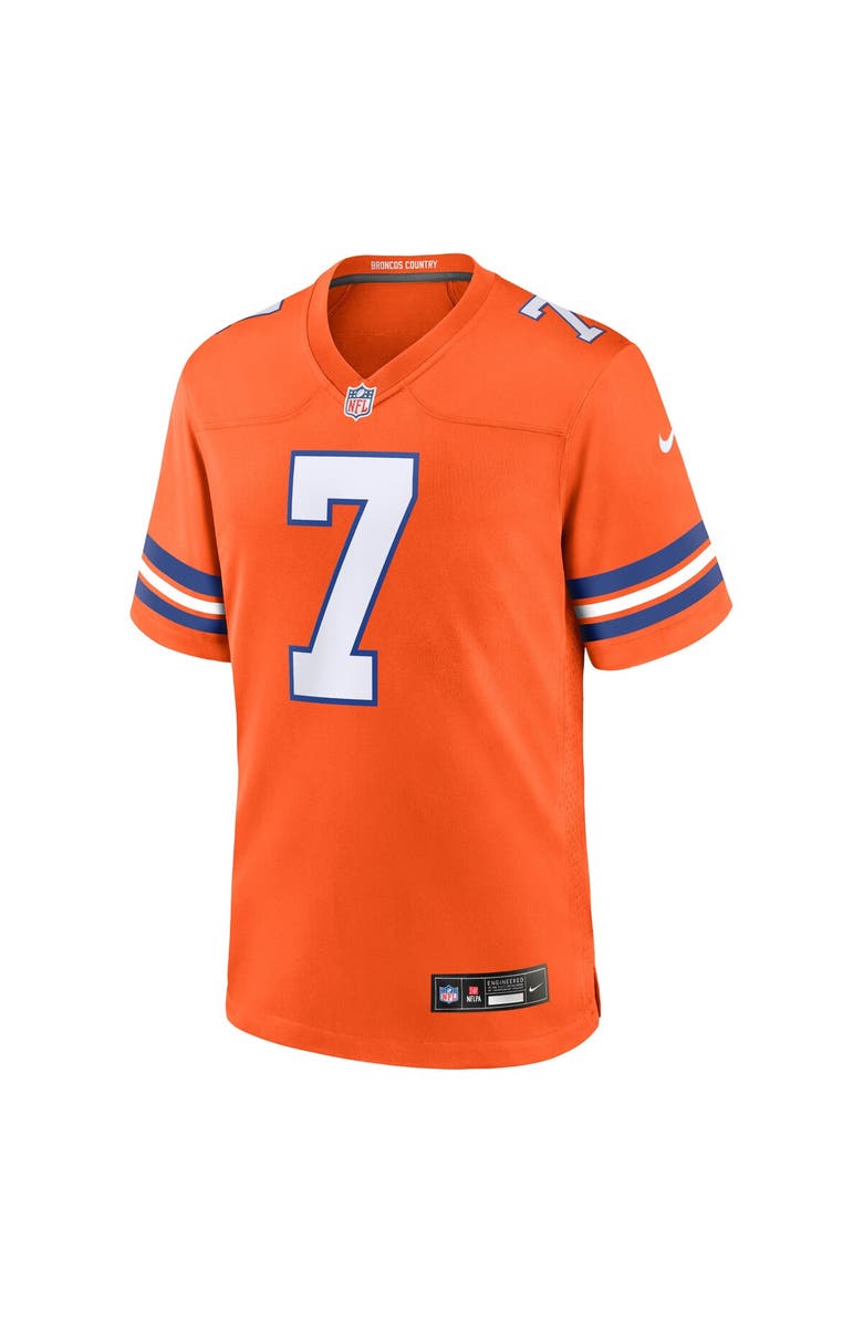 Nike Men's Nike John Elway Orange Denver Broncos Mile High Collection 1977 Throwback Retired Player Game Jersey, Alternate, color, Orange
