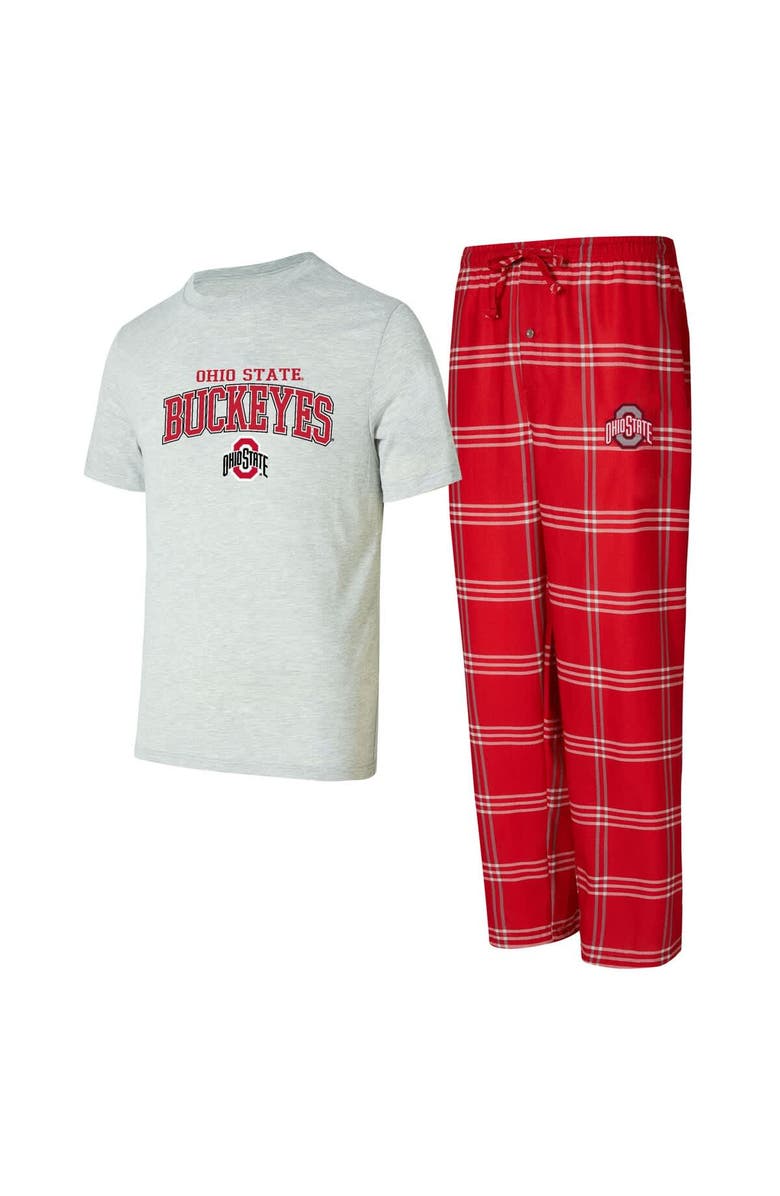 CONCEPTS SPORT Men's Concepts Sport Scarlet/Gray Ohio State Buckeyes T-Shirt & Pants Sleep Set, Main, color, Scarlet