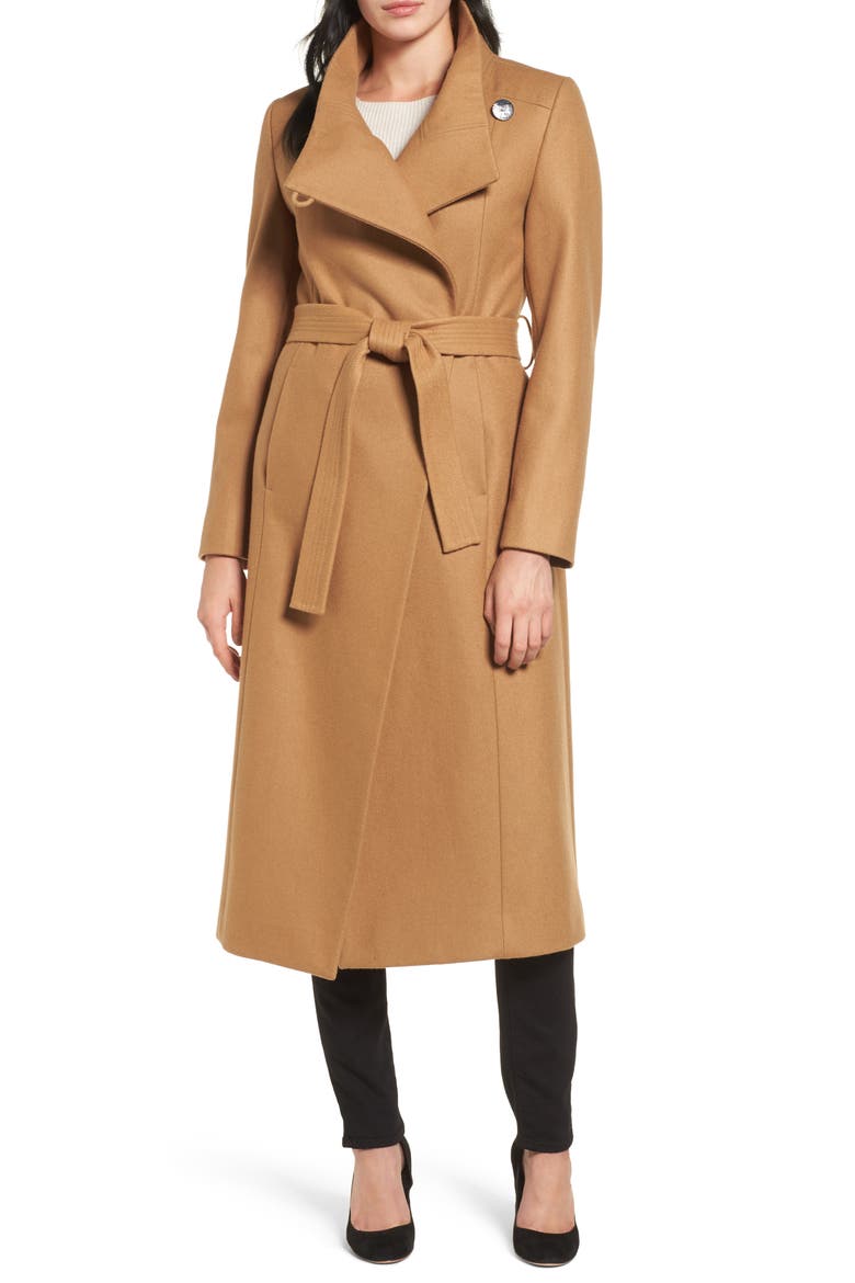 Wool Blend Maxi Wrap Coat, Main, color, CAMEL