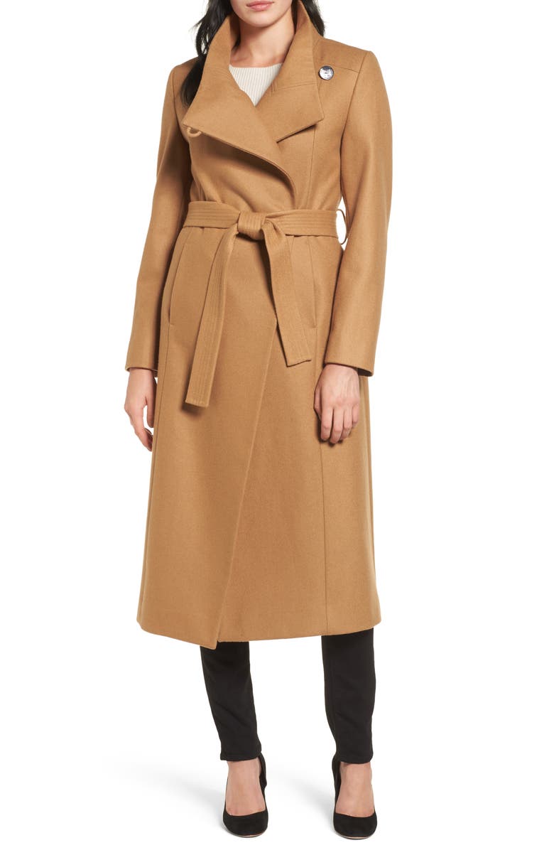 Kenneth Cole New York Wool Blend Maxi Wrap Coat, Main, color, 