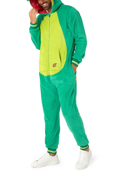Dinosaur Hooded Fleece Costume Jumpsuit