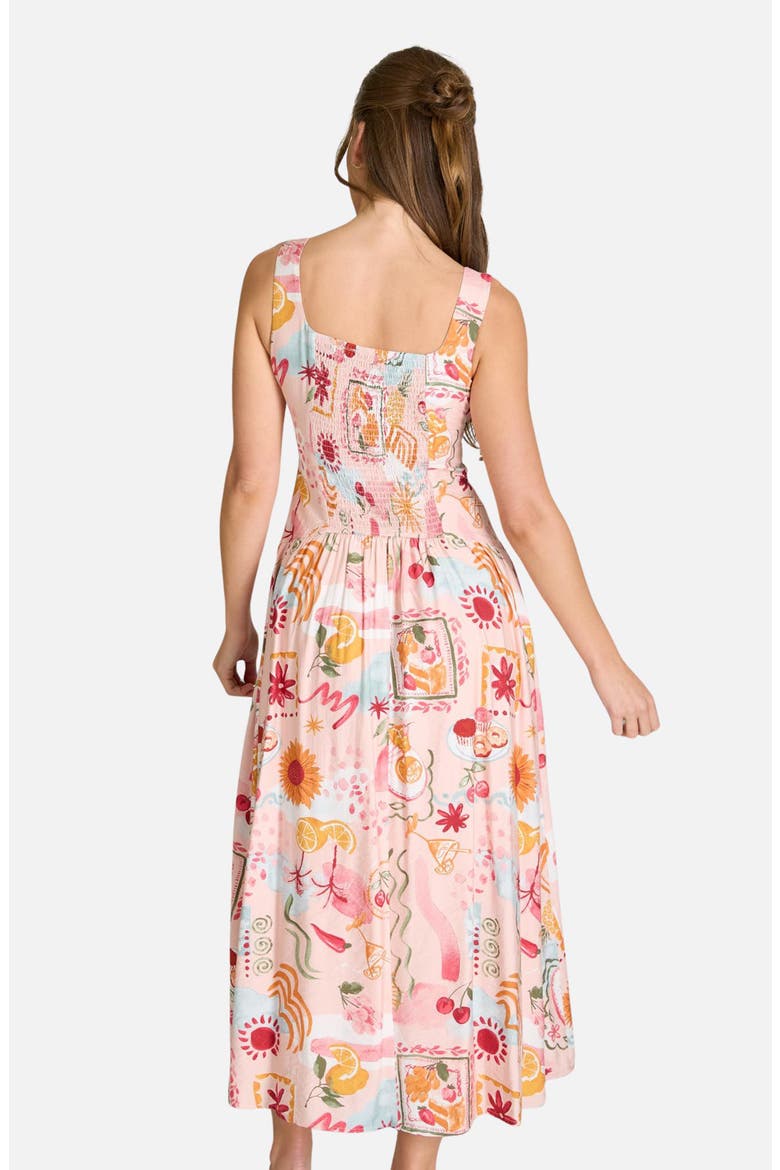 Print Fit & Flare Midi Dress, Alternate, color, BLUSH MULTI