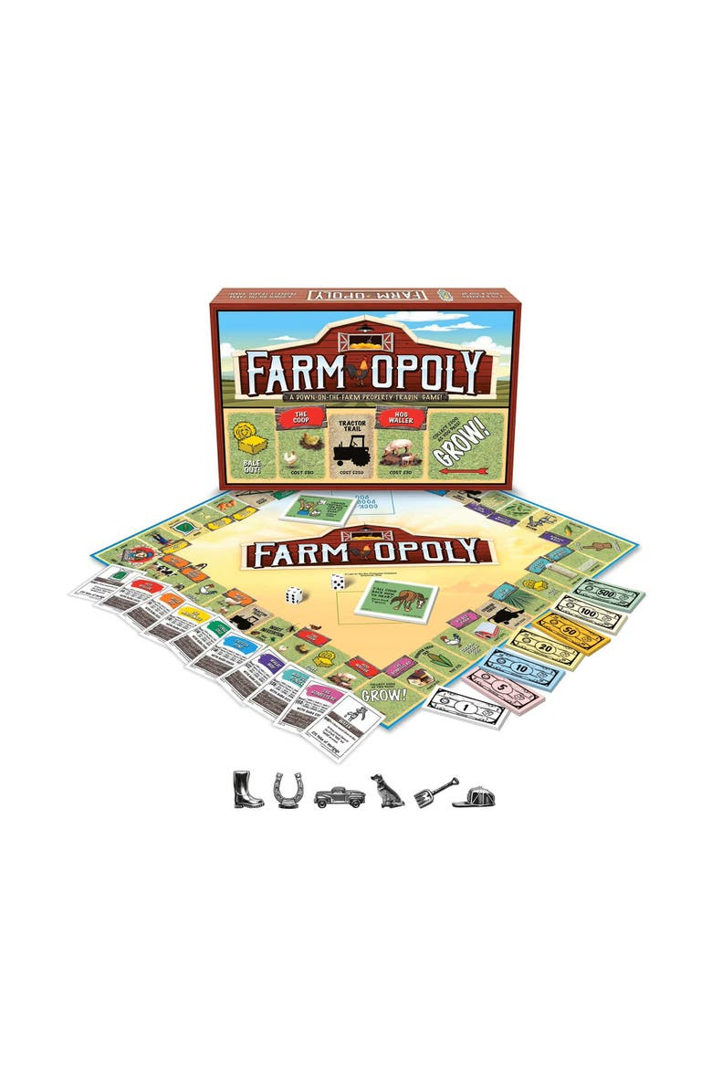 Late for the Sky Farmopoly Monopoly Board Game, Main, color, Multicolored