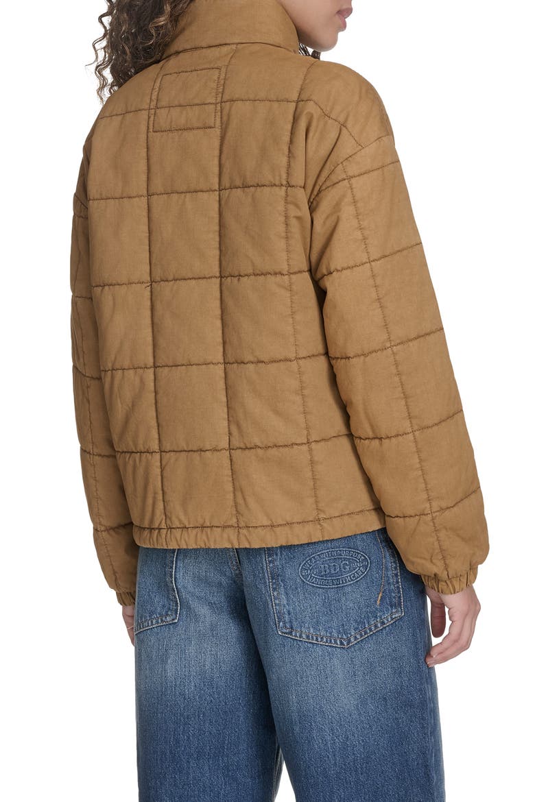 Box Quilted Water Resistant Cotton Jacket, Alternate, color, TOBACCO