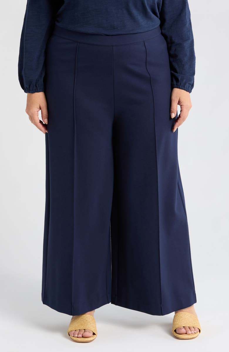 Caslon<sup>®</sup> Wide Leg Crop Pants, Main, color, Navy Blazer
