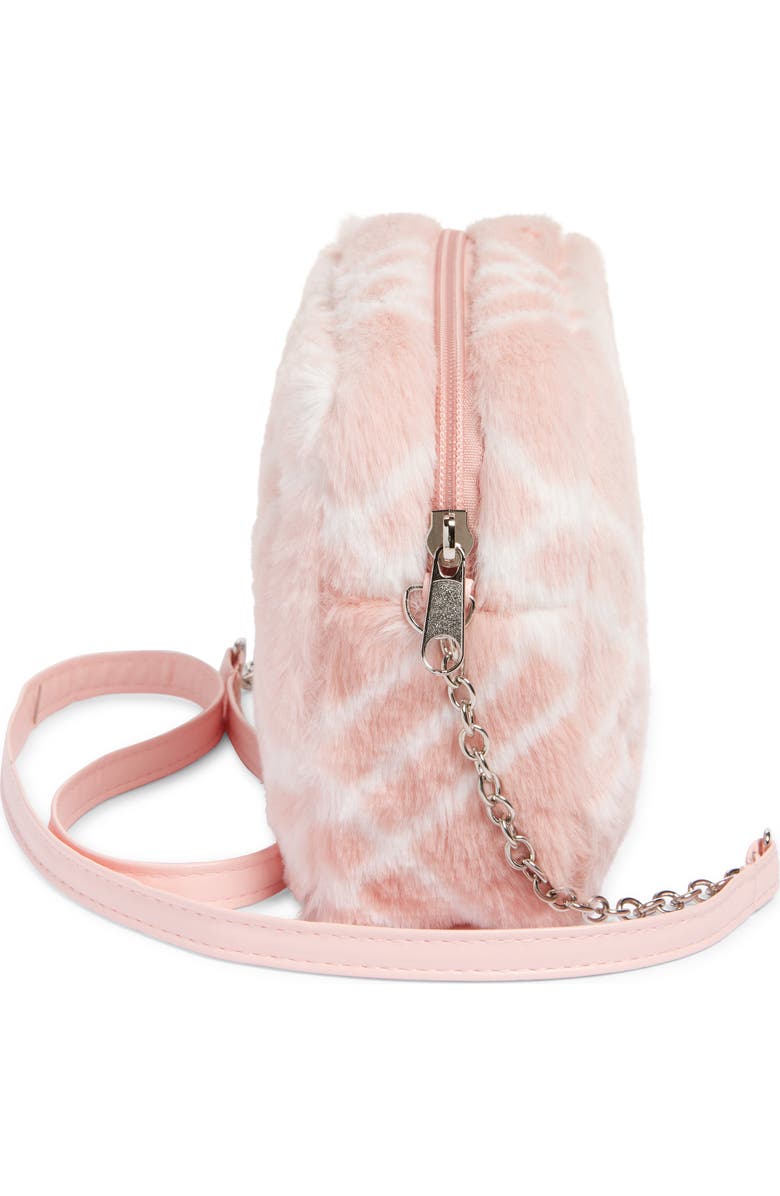 Capelli New York Kids' Plaid Faux Fur Crossbody Bag, Alternate, color, Blush