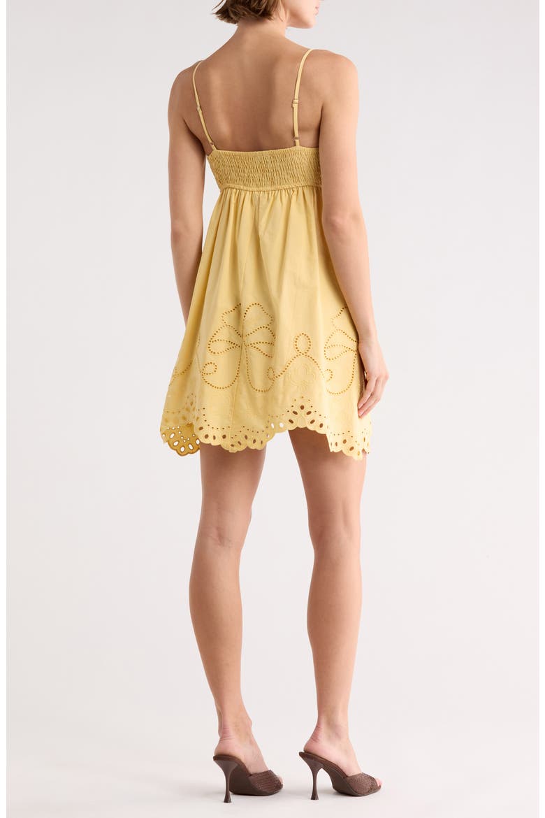 Eyelet Detail Minidress, Alternate, color, YELLOW