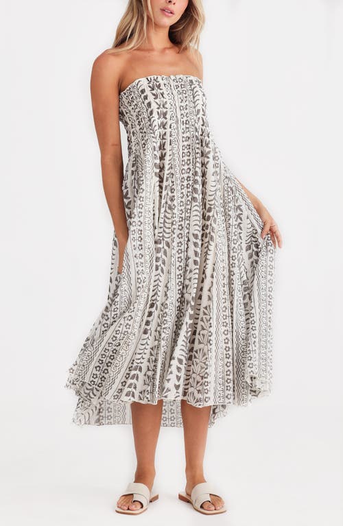 Talisman The Label Balmoral Smocked Waist Cotton Maxi Skirt