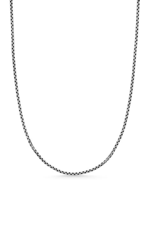 Box Chain Necklace in Sterling Silver