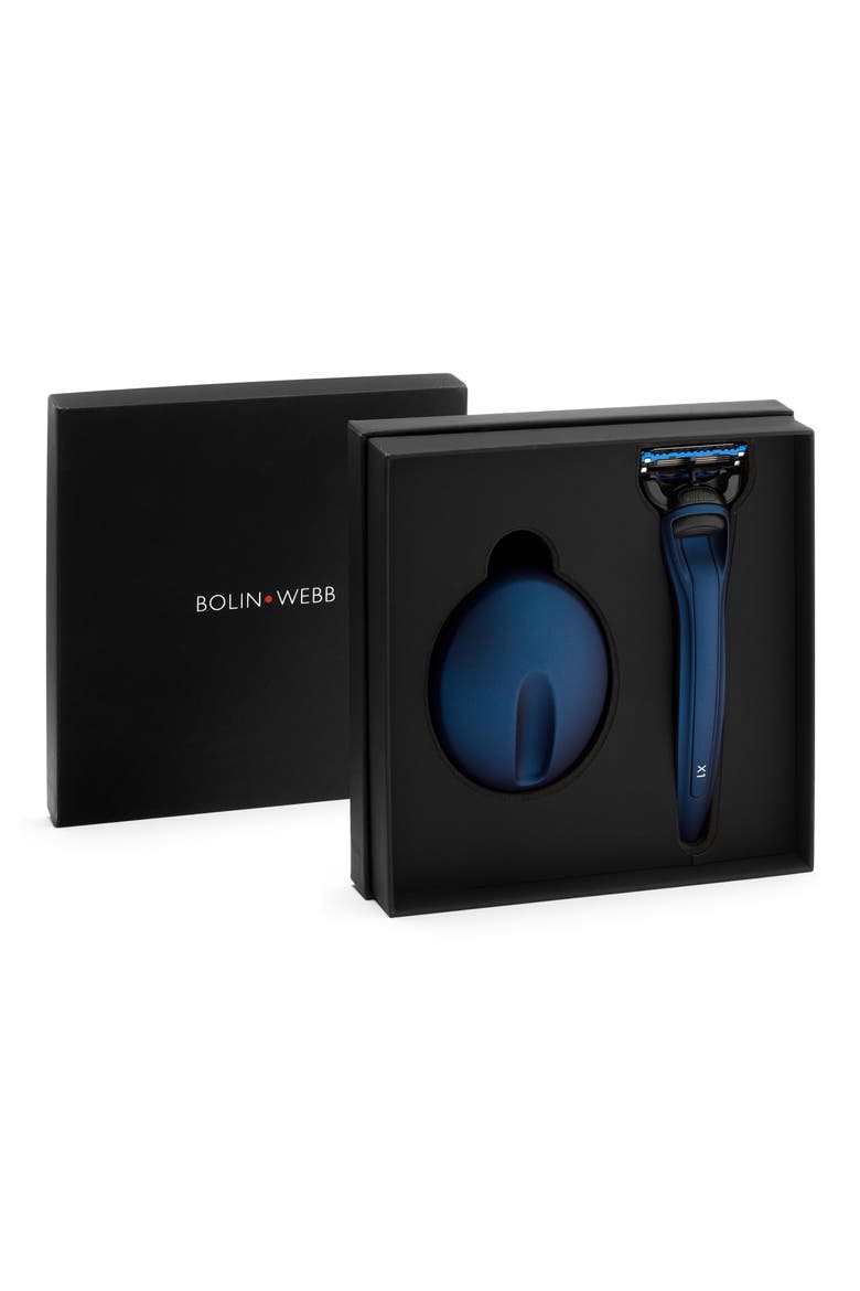 X1 Matte Red Razor and Stand Set, Alternate, color, MATTE BLUE