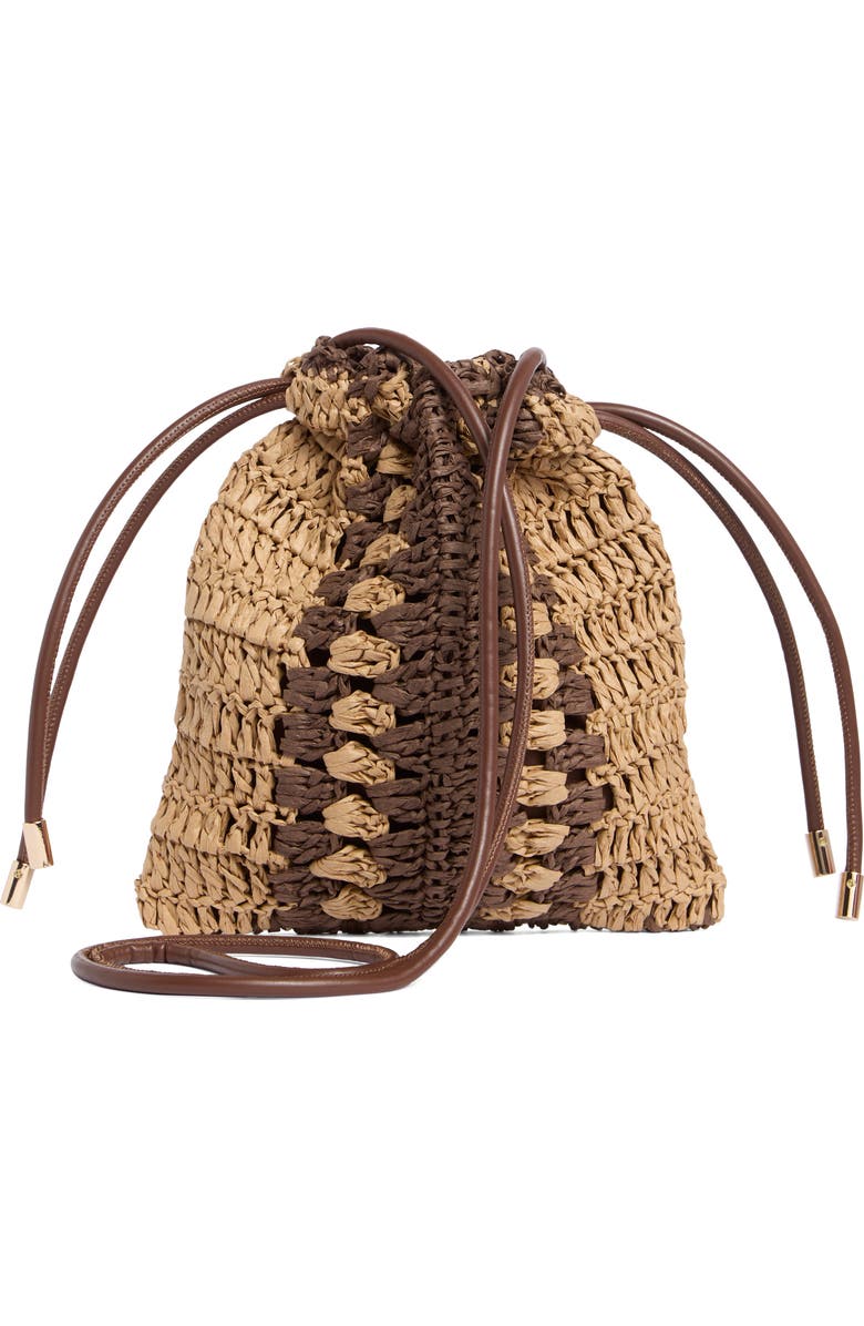 Collection XIIX Straw Bucket Bag, Alternate, color, Brown Natural