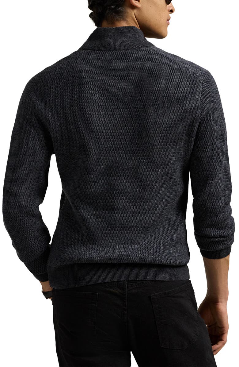 Polo Ralph Lauren Textured Wool Quarter Zip Sweater, Alternate, color, 