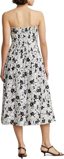 【送料 関税込】POLO RALPH LAUREN Floral linen midi dress Floral linen midi dress in black - Polo Ralph Lauren | Mytheresa