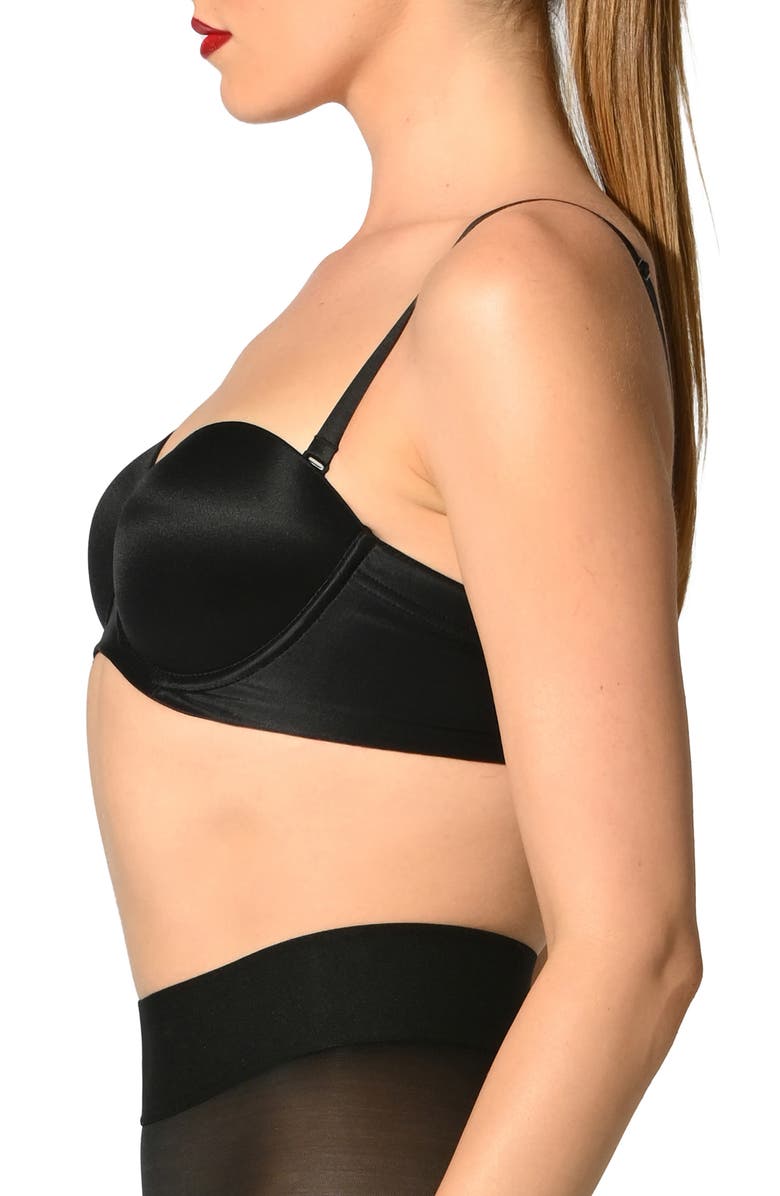 Wolford Bandeau Underwire Bra, Alternate, color, Black