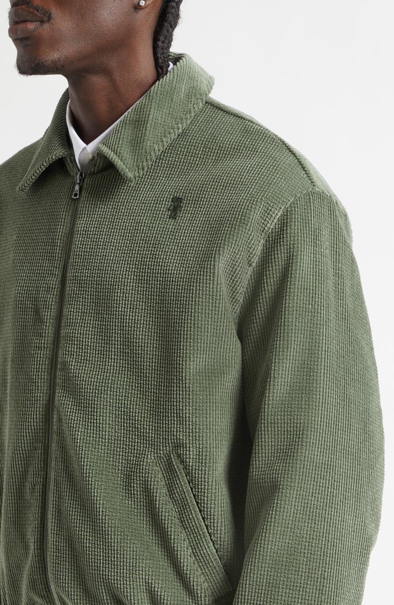The Elder Statesman Cotton Waffle Cord Bomber Jacket, Alternate, color, Cypress