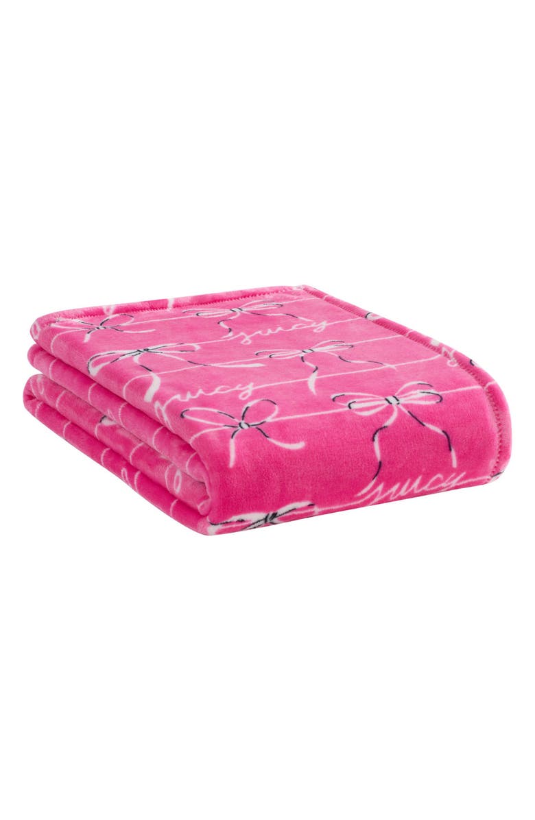 Juicy Couture 2-Pack Throw Blankets, Alternate, color, Royal Embossed / Bow