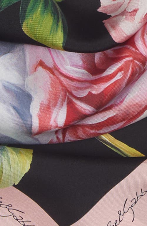 Dolce & Gabbana Dolce&gabbana Floral Silk Square Scarf In Hh5iy Peonie F.nr C/bordo