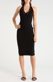 Madden Girl Grommet Halter Midi Dress
