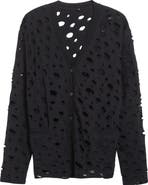 R13 Ripped Merio Wool Boyfrined Cardigan