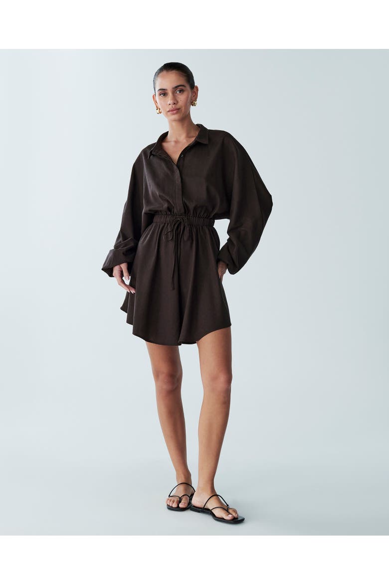 Shauna Mini Dress, Alternate, color, Chocolate