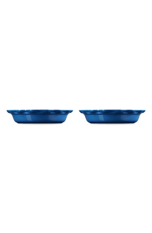 Le Creuset Set Of 2 9-inch Heritage Stoneware Pie Dishes In Marseille