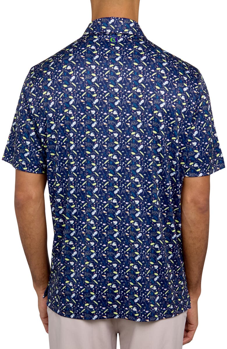 CONSTRUCT Regular Fit Micro Golf Print  Recycled Performance Golf Polo, Alternate, color, Navy