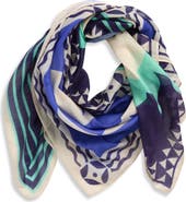 Echo Escape Print Cotton & Silk Square Scarf