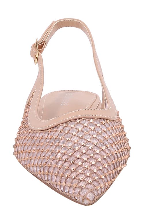 BERNESS BERNESS KENNA RHINESTONE FISHNET SLINGBACK POINTED TOE SKIMMER FLAT