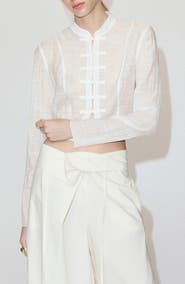 MANGO Semi-Sheer Textured Top