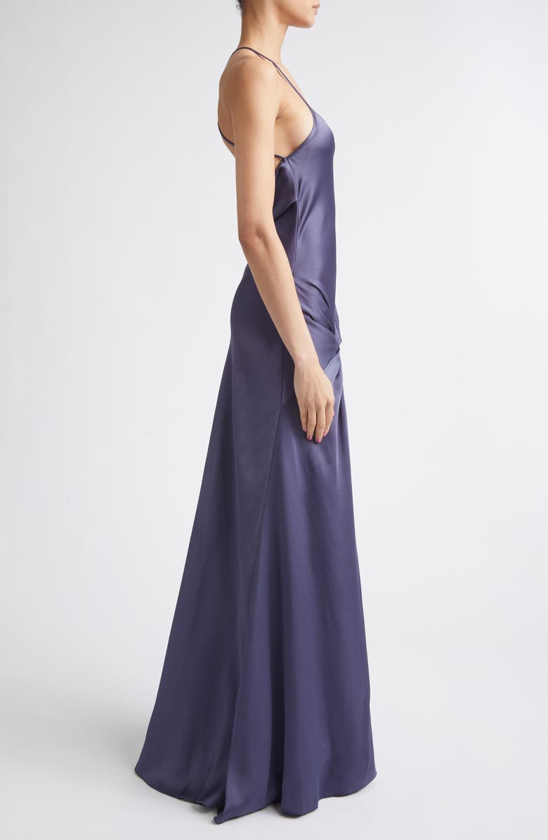 Victoria Beckham Draped Satin Camisole Gown, Alternate, color, Eclipse
