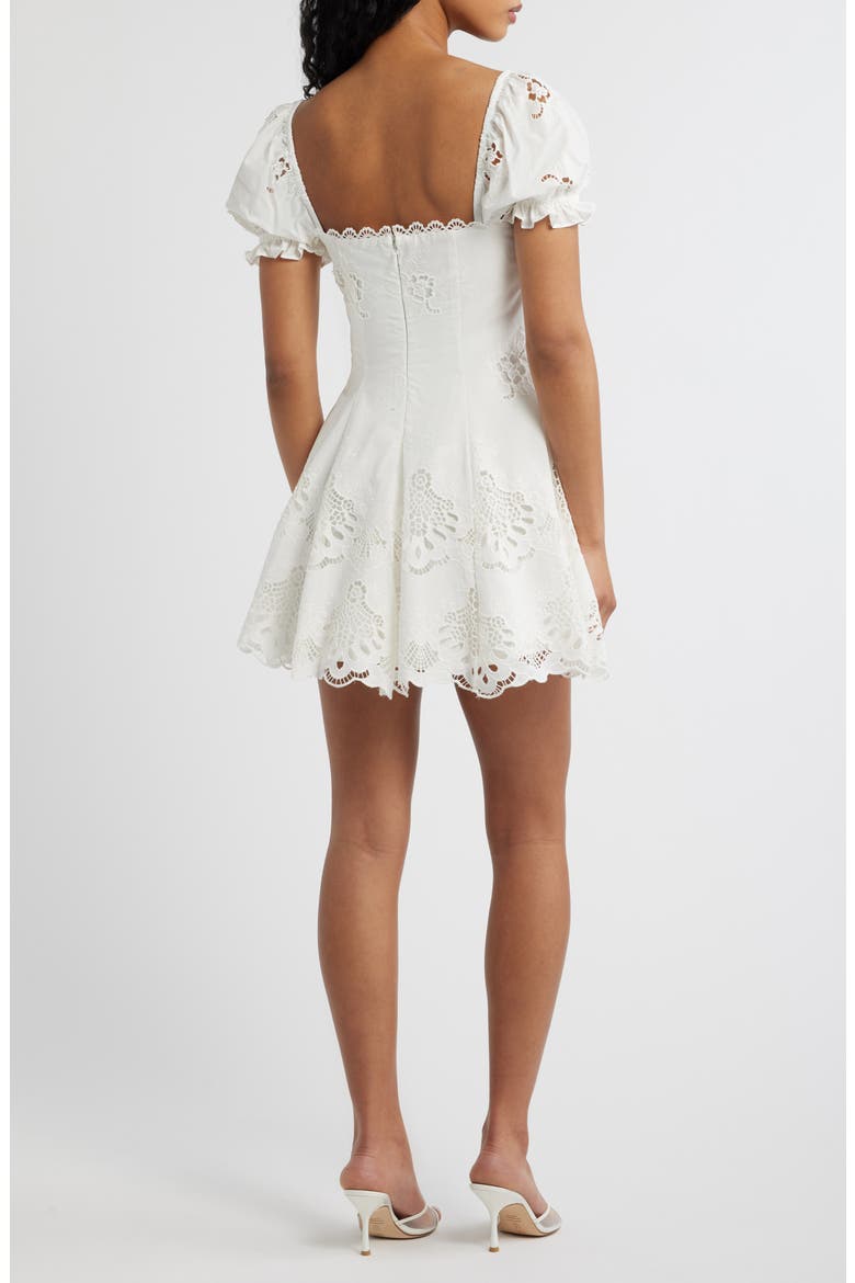 Lavina Cotton Broderie A-Line Dress, Alternate, color, WHITE