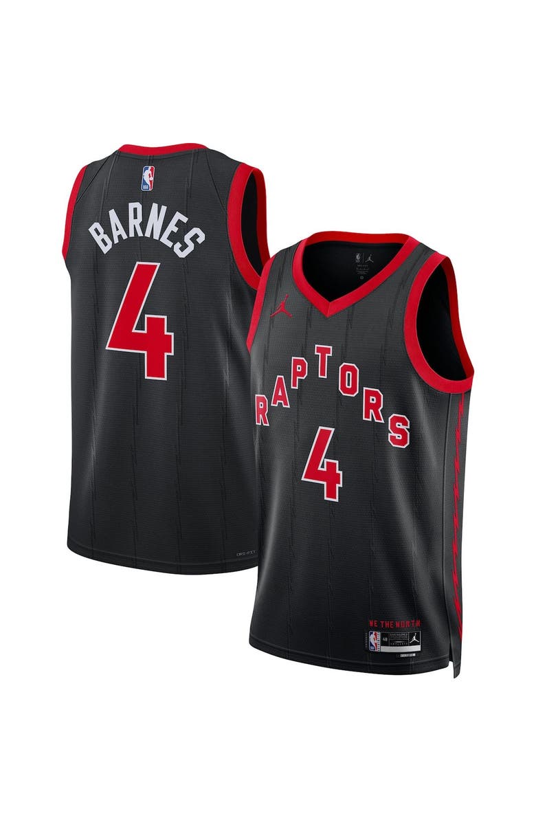Jordan Brand Unisex Jordan Brand Scottie Barnes Black Toronto Raptors Swingman Jersey - Statement Edition, Main, color, Black