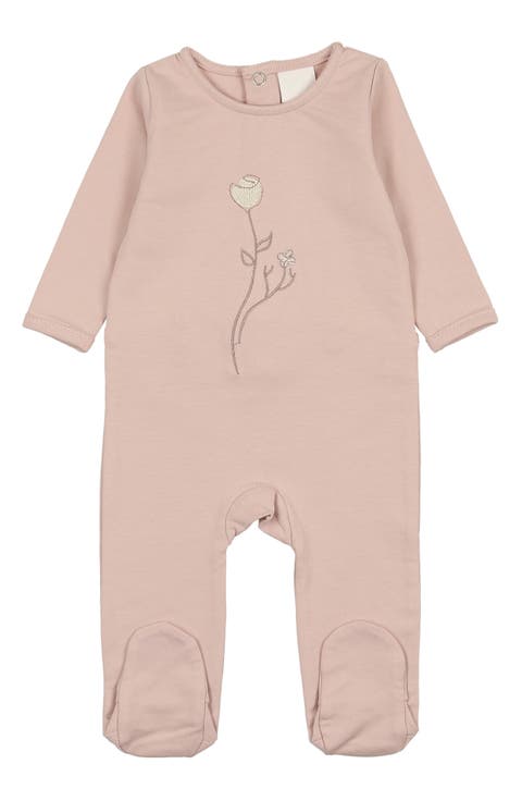 Embroidered Rose Footie (Baby)