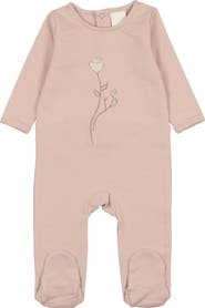 Manière Embroidered Rose Footie