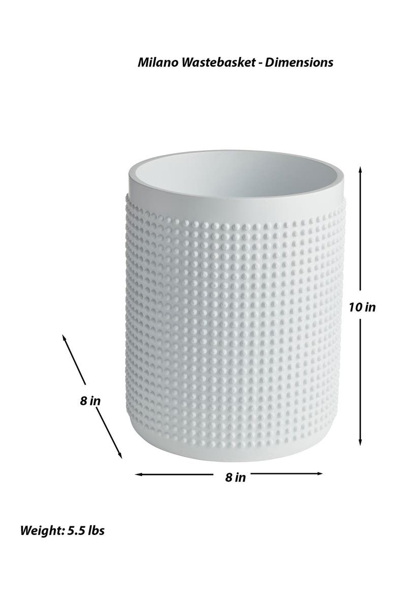 Milano Divets Wastebasket, Alternate, color, WHITE