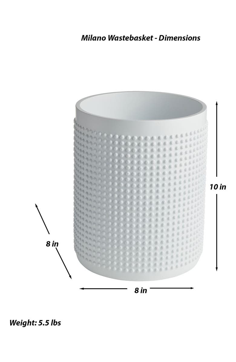 ROSELLI TRADING COMPANY Milano Divets Wastebasket, Alternate, color, White