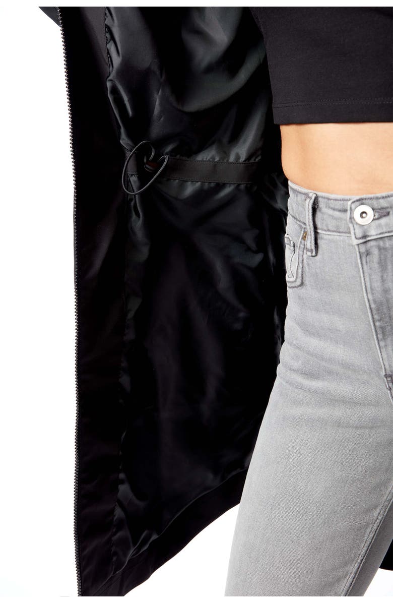 Alpine North Kusawa - Mid-length Hooded Drawstring-Waist Raincoat, Alternate, color, Black