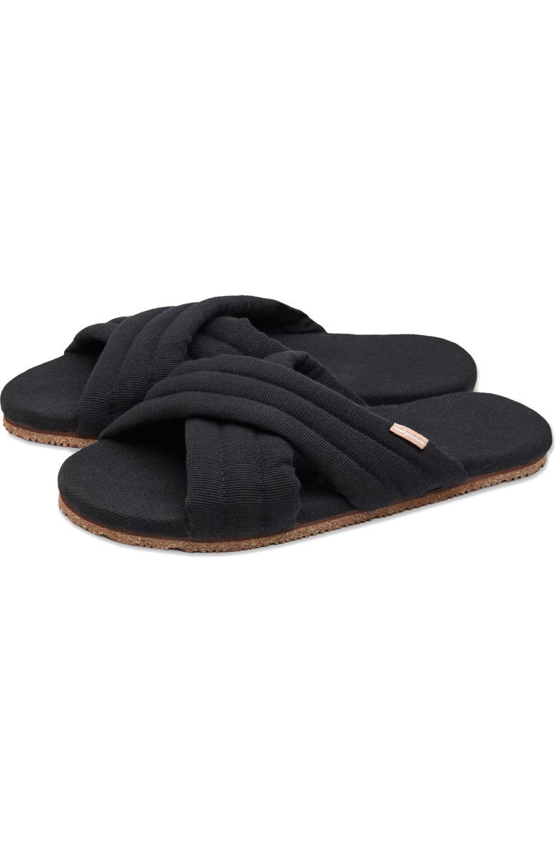 Feelgoodz Women's Quilted Cross-Strap Slipper / House Shoes, Main, color, Roxborough