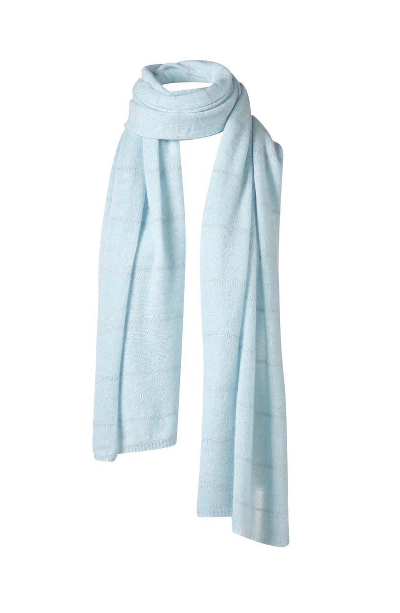 Kinross Cashmere Lurex Stripe Wrap, Main, color, Surf