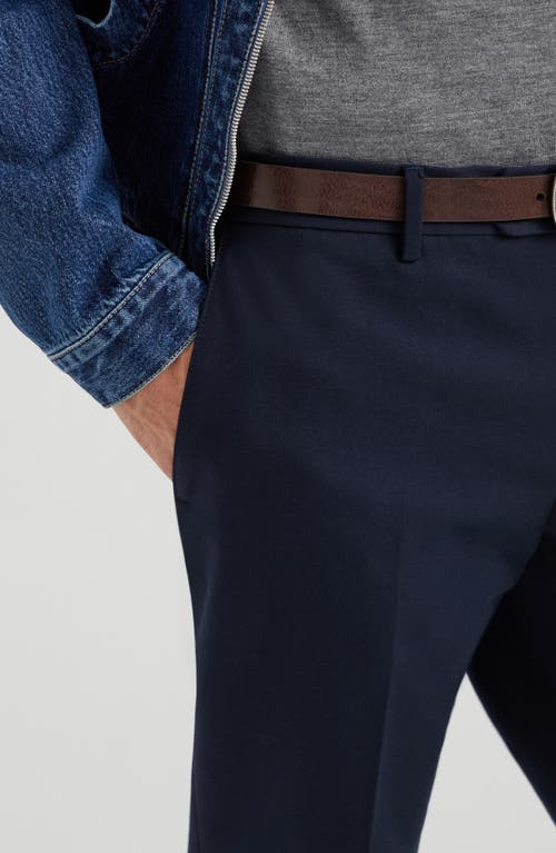 Brunello Cucinelli Stretch-cotton Garment-dyed Trousers In Blue