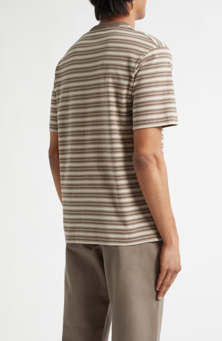 Sunspel Heavyweight Stripe Supima<sup>®</sup> Cotton T-Shirt, Alternate, color, Hazelwood/ Dark