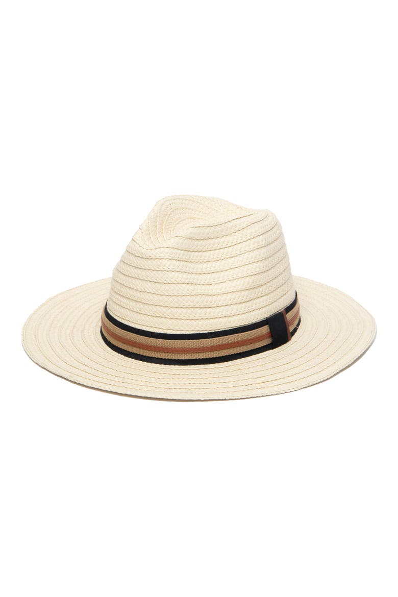 Layered Band Paper Straw Panama Hat, Main, color, NATURAL