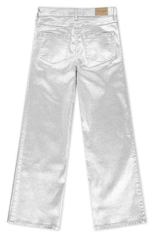 Abercrombie Kids Kids' Shine High Rise Wide Leg Jeans In Silver