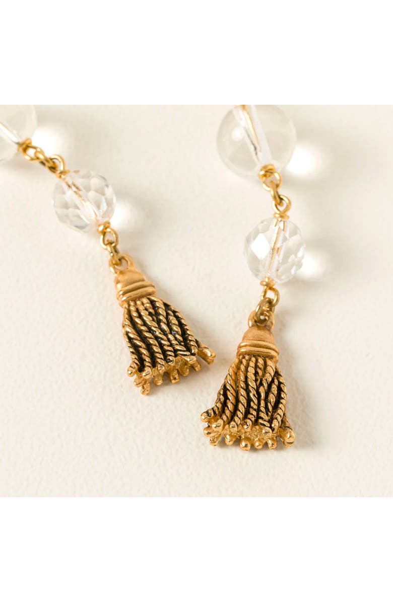 Uncommon Goods Waldorf Astoria Chandelier Earrings, Alternate, color, Gold / Clear