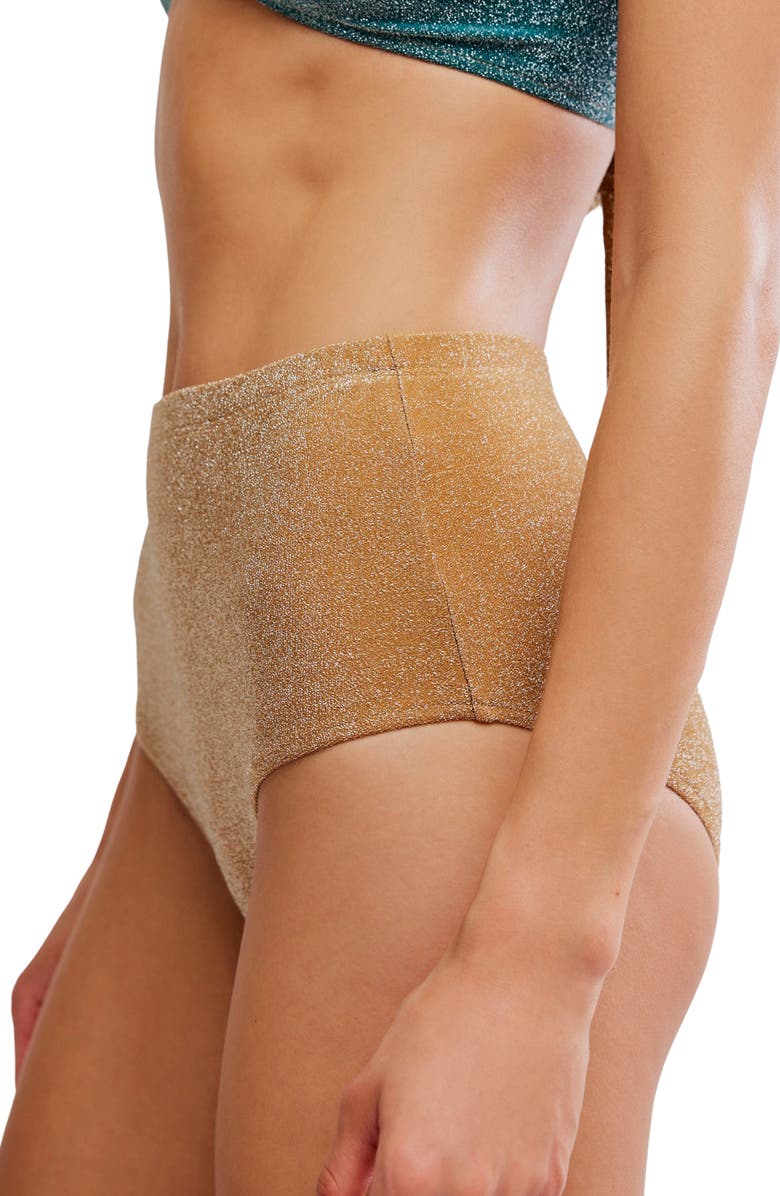 free-est by Free People Billie High Waist Bikini Bottoms, Alternate, color, Dolce De Leite