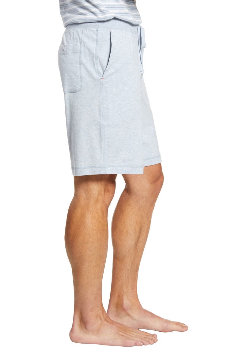 Stretch Cotton & Modal Pajama Shorts, Alternate, color, BLUE HEATHER