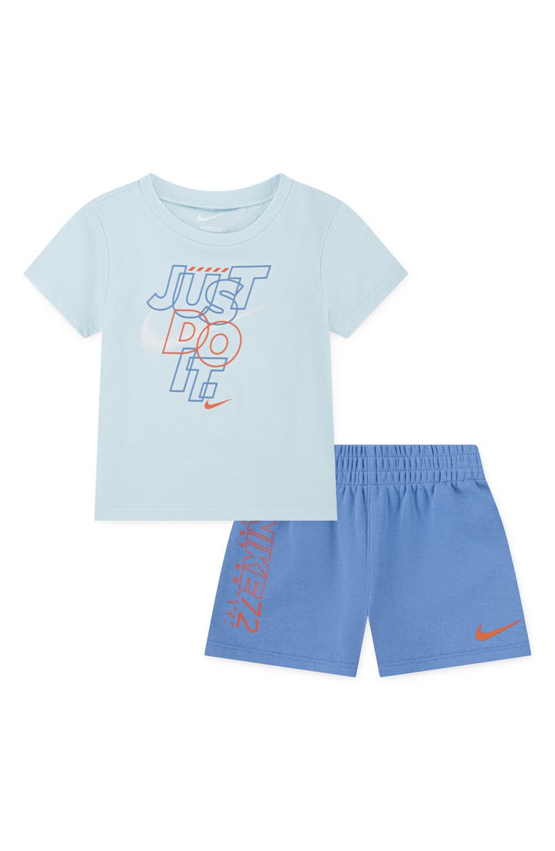 Nike Rhythm Graphic T-Shirt & Shorts Set, Main, color, Blue Beyond