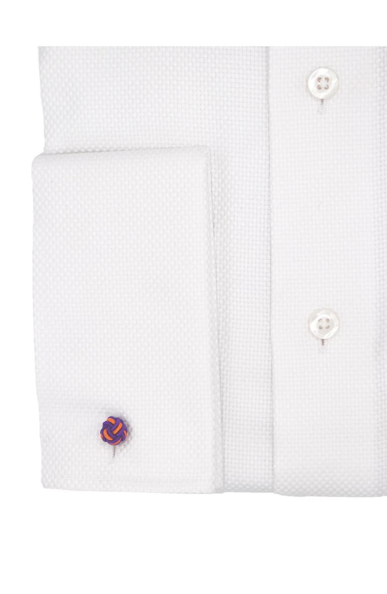 Lorenzo Uomo Basketweave French Cuff Regular Fit Dress Shirt, Alternate, color, White